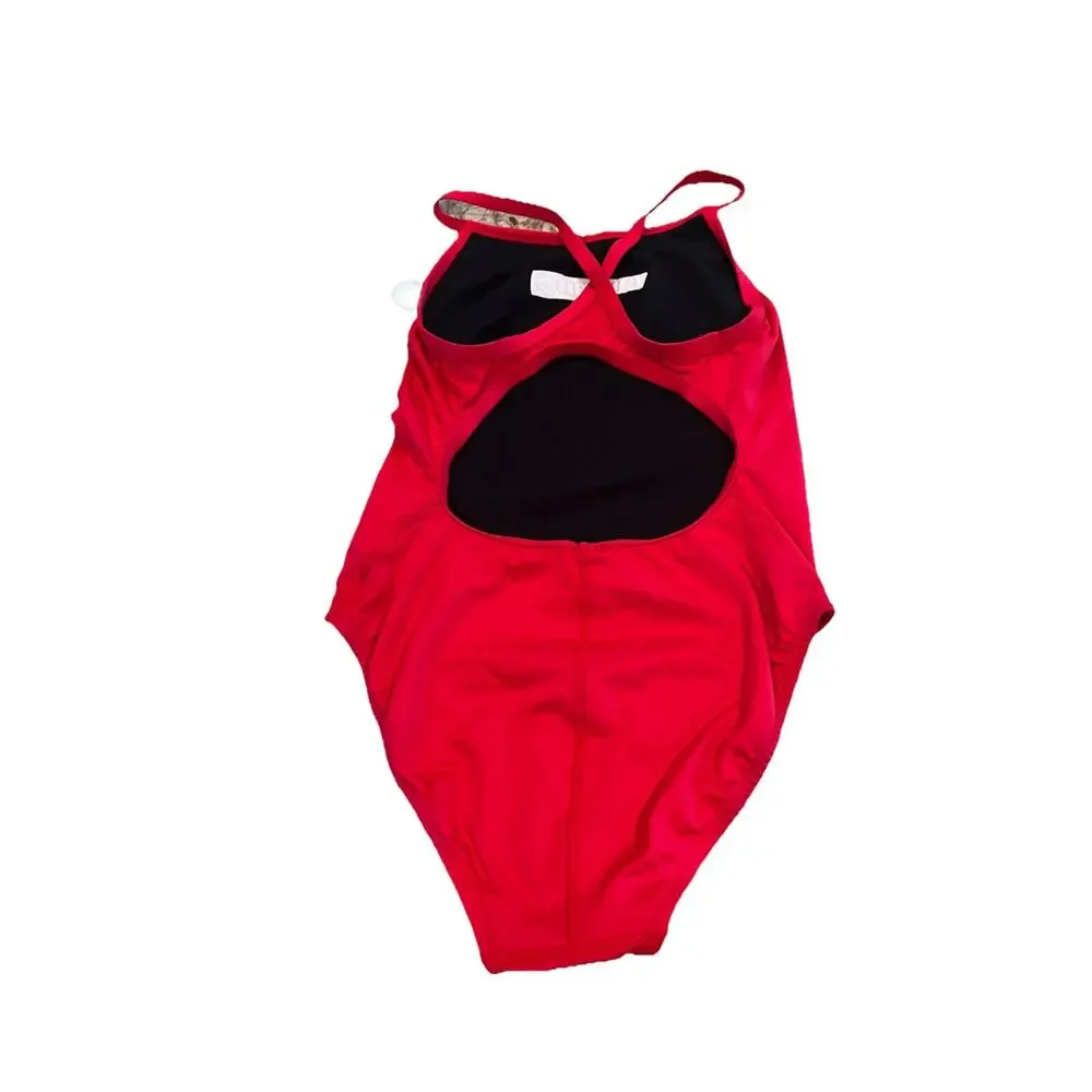 Watermen Lifeguard Guard Swimsuit Women's Size‎ 38 Red One Piece Racerback - Picture 4 of 4